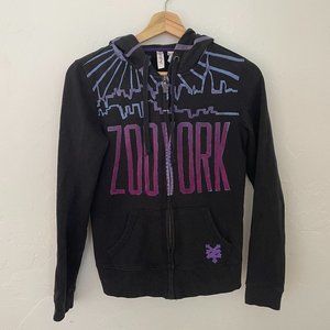 y2k mall goth zoo york zip up hoodie